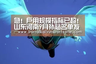 急!户用规模指标已超!山东河南9月补贴名单发布!【开云赛事】(图2) 开云赛事